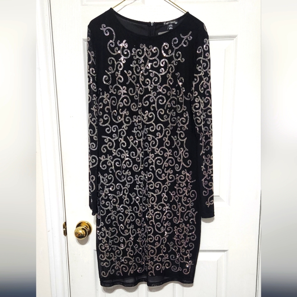Rhinestone Stud Mesh Dress
